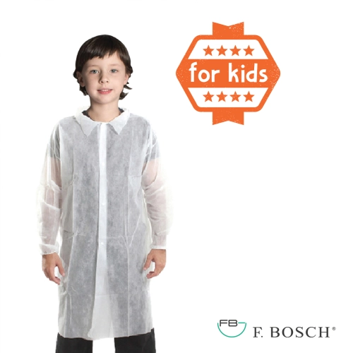 F. Bosch Ρόμπα Επισκεπτών Παιδική Non-Woven, με Κουμπιά Λευκή