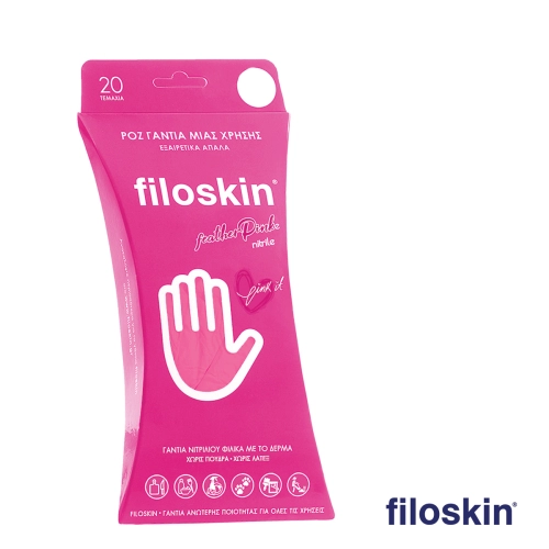 Filoskin featherpink nitrile gloves pink powder-free