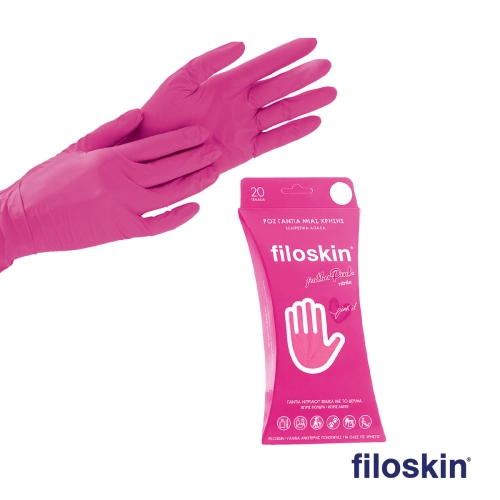 Filoskin featherpink nitrile gloves pink powder-free