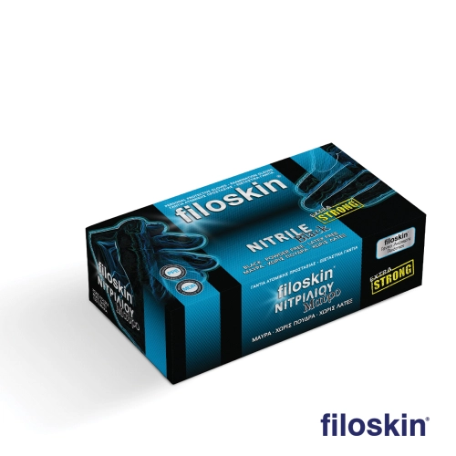 Filoskin Extra Strong nitrile gloves black powder-free