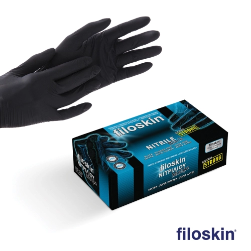 Filoskin Extra Strong nitrile gloves black powder-free