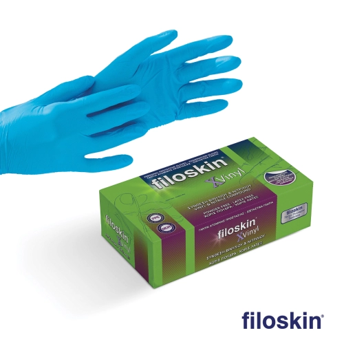 Filoskin Xvinyl vinyl-nitrile gloves blue powder-free