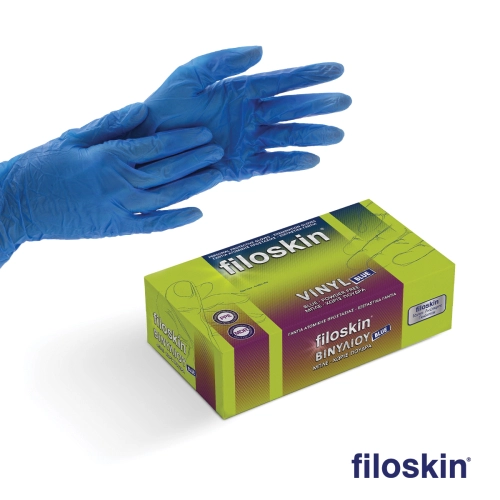 Filoskin vinyl gloves blue powder-free