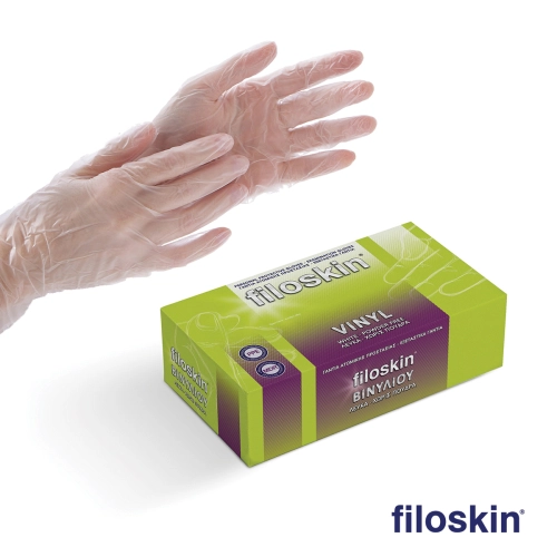 Filoskin vinyl gloves white (clear) powder-free