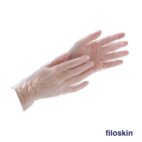 Filoskin vinyl gloves white (clear) powdered