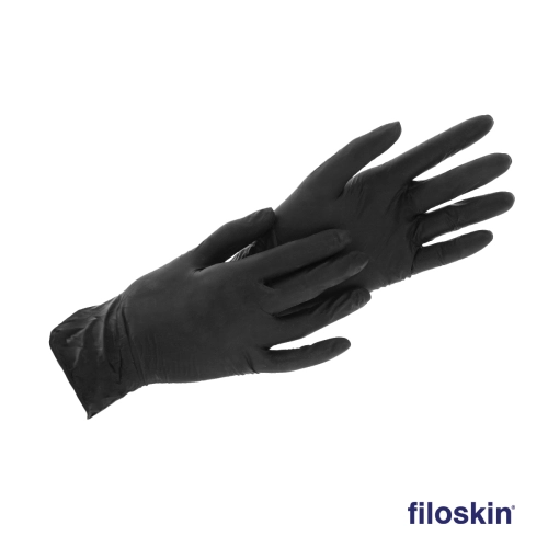Filoskin latex gloves black powder-free