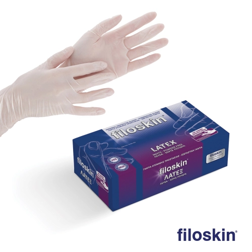 Filoskin latex gloves white powder-free