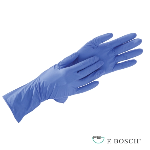 F. Bosch Xtend nitrile blue powder-free gloves with extended cuff