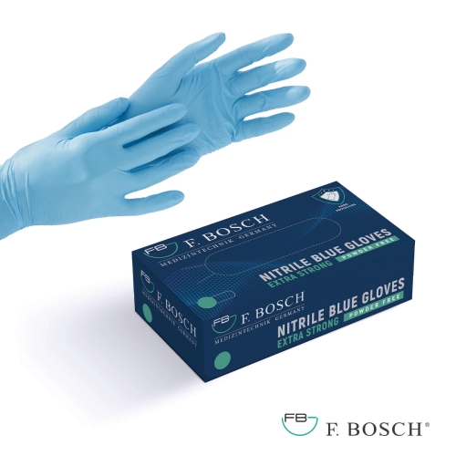 F. Bosch Extra Strong nitrile gloves blue powder-free