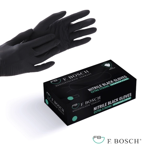 F. Bosch Extra Strong nitrile gloves black powder-free