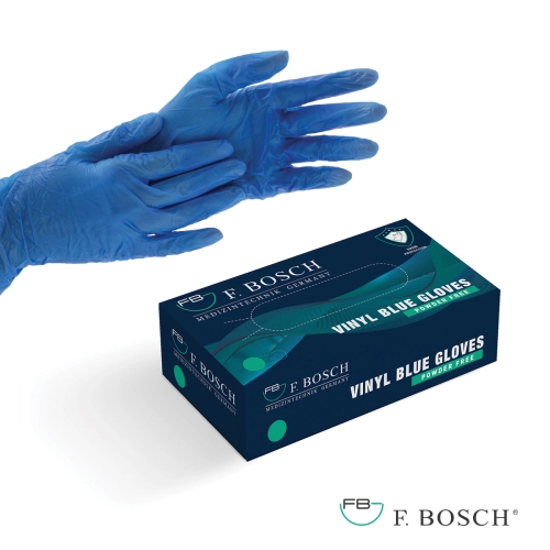 F. Bosch vinyl gloves blue powder-free