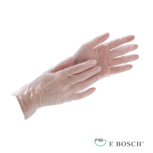 F. Bosch vinyl gloves white (clear) powder-free