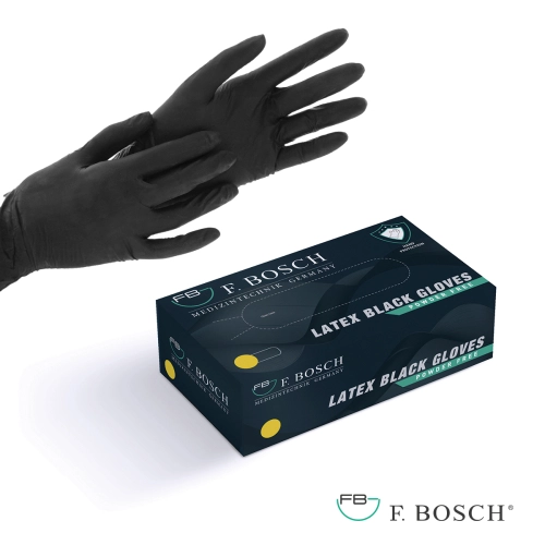 F. Bosch latex gloves black powder-free