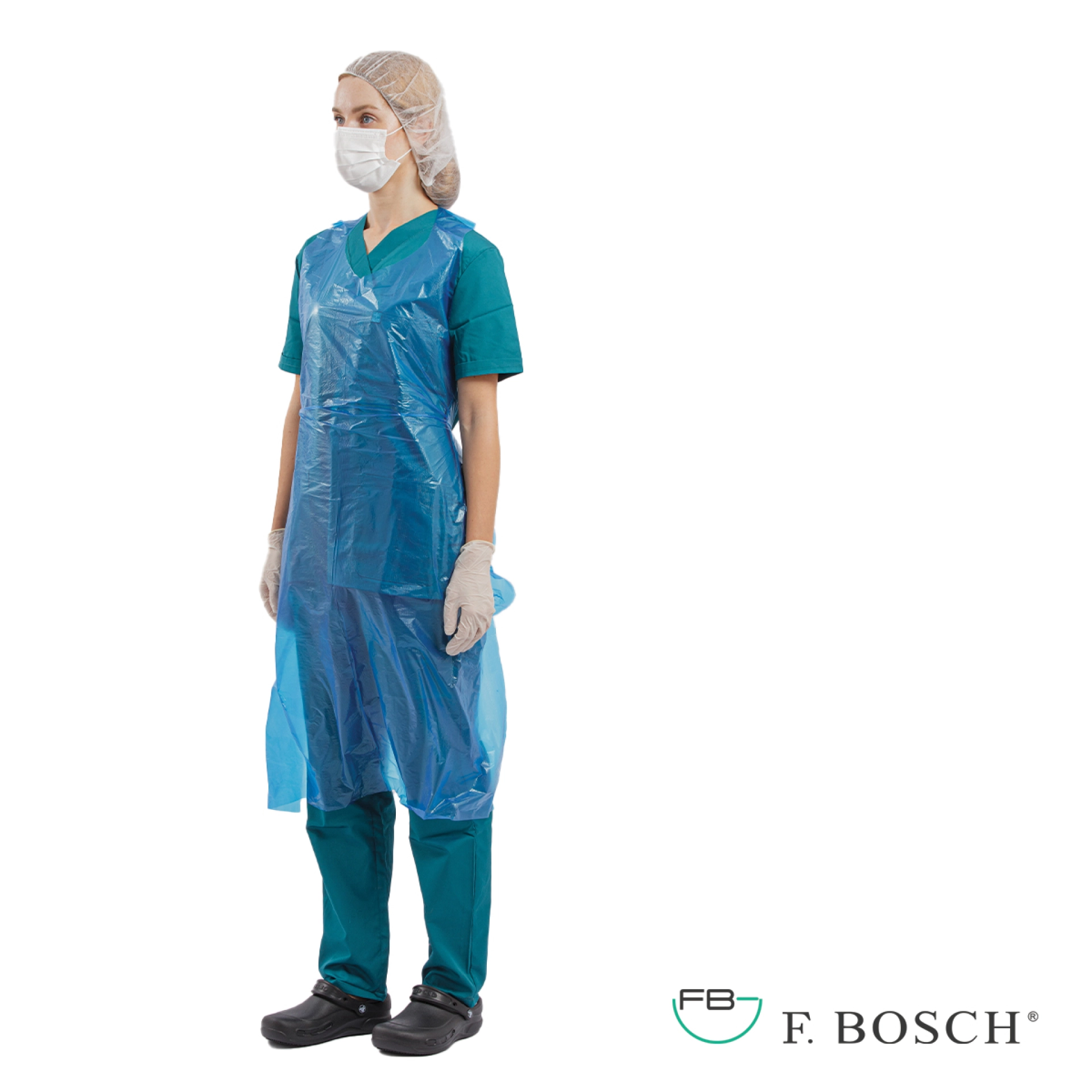 F. Bosch Ποδιά Σαγρέ Πλαστική Ενισχυμένη Μπλε