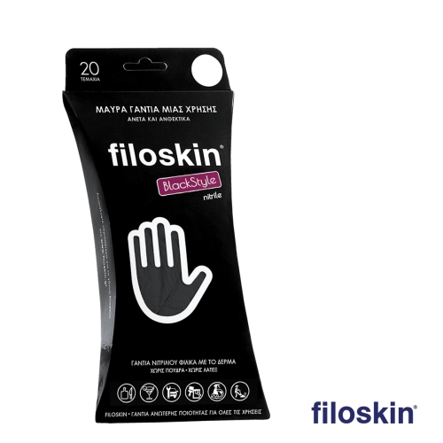 Filoskin BlackStyle nitrile gloves black powder-free