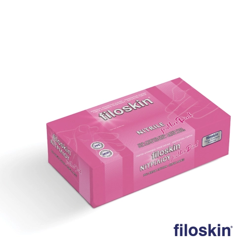 Filoskin featherPink nitrile gloves powder-free