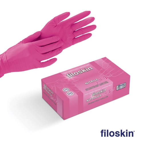 Filoskin featherPink nitrile gloves powder-free